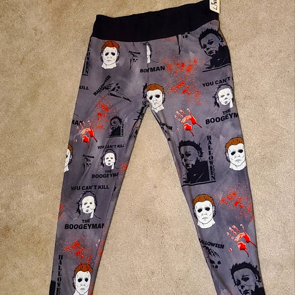 SOFT Stretchy Michael Myers Halloween Leggings L/XL